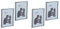 Relaxdays Bilderrahmen 2er Set, 13x18 cm, Passepartout 9x13 cm, Glasscheibe, Fotorahmen zum Stellen & Hinhängen, Silber (Packung mit 2)