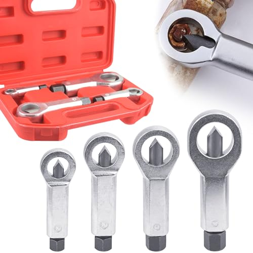 BIGP 4-tlg Mutternsprenger-Satz, 9-12 mm / 12-16 mm / 16-22 mm / 22-27 mm Nuss Splitter Mutter Entferner Extraktions Werkzeug zum Entfernen gebrochener und beschädigter Muttern