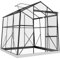 Outsunny Gewächshaus Aluminium 192 x 192 x 204 cm Treibhaus 3,68 m² Tomatenhaus mit Fenster, Schiebetür, Fundament, Aufzucht Pflanzenhaus für Garten, Balkon, Schwarz
