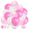 60 Stück Luftballons Rosa Weiß Hell-Rosa, Helium Luftballons Pink, Babyrosa Latex Ballons, 12 Zoll Pink Partyballon Deko fur Konfirmation Hochzeit Geburtstag Mädchen Kinder Baby Shower Babydusche