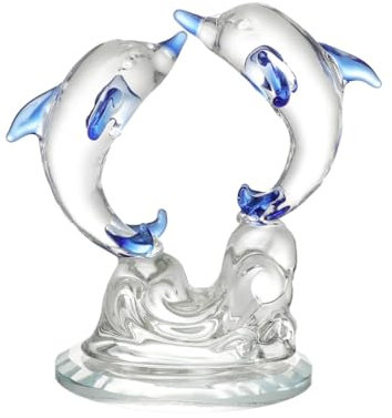 DECRZPB Kristall-Ornament Delfin künstliche Glasfigur handgefertigt Weihnachten Geburtstag Hochzeit Geschenk Heimdekoration