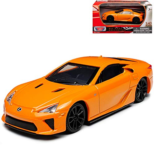 Motormax Lexus LFA Coupe Orange 2010-2012 1/43 Modell Auto mit individiuellem Wunschkennzeichen