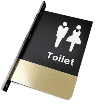 Segnaletica Per Toilette Segnaletica for porta Segnaletica for bagno su due lati con montaggio laterale Segnaletica for bagno for uomini e donne Segnaletica for WC dell'hotel Cartello Toilette(Double-