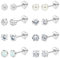 JeweBella 8 Pairs Klein Ohrstecker Chirurgenstahl Hypoallergen Medizinische Ohrstecker Opal Perle Cubic Zirkonia Ohrringe Set Piercing Ohr Schlafen Knorpel Ohrringe für Damen Mädchen mit Geschenkbox