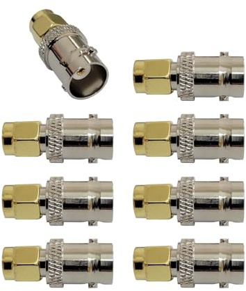 Young Wolf 8X gerader Stecker Konverter Adapter RF Koaxialanschlüsse für Antennenkabel Ham Radio Transceiver (BNC Weiblich zu SMA Männlich)