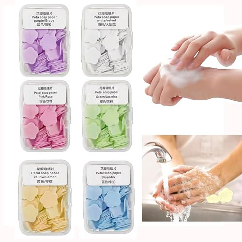 BZKSER seifenblätter für unterwegs - 400 Tabletten Seife Blätter,Einweg Papier Seife,Soap mit Kunststoffbox,Tragbare Papier-Seife,100 StüCk SeifenbläTtchen/Jede Boxen,für Outdoor, Camping, Reisen