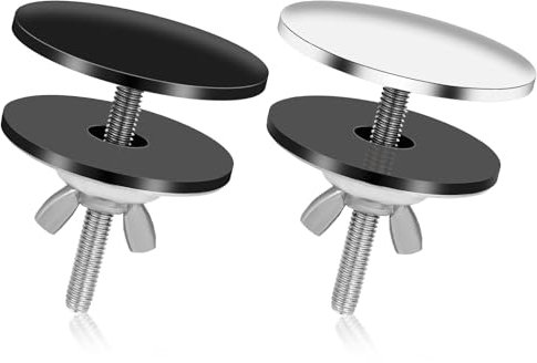 2 Uds Tapa del Orificio del Fregadero de la Cocina, Aleación de Zinc Acero Inoxidable Tapón del Fregadero de la Cocina Tapa de Sellado Tapón del Fregadero (Negro, Plata)