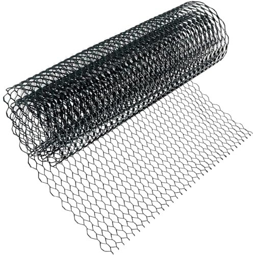 Riloer Griglia a rete in lega di alluminio, universale, 11 x 25 mm, per auto, con messa a punto di ventilazione, griglia esagonale a nido d'ape, nera