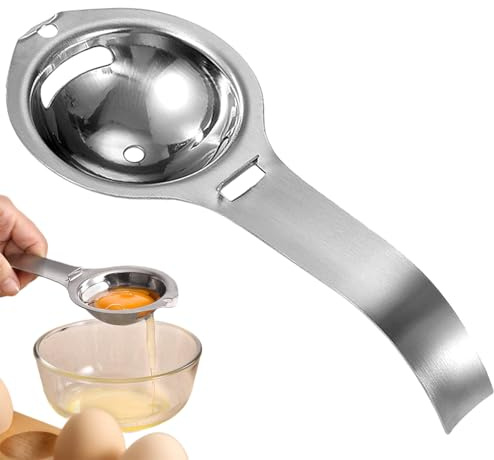 Eierseparator aus lebensmittelechtem Edelstahl 304, Eigelbabscheider Eiertrennwerkzeug, spülmaschinengeeignet, zum Backen Kochen Dessert Zubereitung