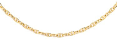 SINGULARU - Collana Willow. Ottone con Placcatura Oro 18Kt. Catena Fina con Maglie Piccole. Lunghezza 50 cm. Gioielli da Donna
