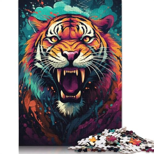 Puzzle 1000 Teile Majestätisches Gemälde Tiger-Puzzle für Erwachsene Holzpuzzle Heimdekoration 1000 Teile (75 x 50 cm)