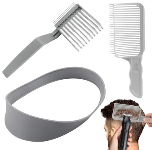 SGERUFZ 3 Pcs Banda de Silicona Curva para Cortar Pelo, Peine de Transición, Plantilla de Corte, Ayuda, Compatible con Todas las Máquinas de Cortar Pelo, Accesorios de Barbería