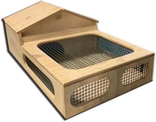 Casetta teca terrario tartarugario casa per taratarughe tartaruga di terra rettili recinto recinzione gabbia trasportino 80x50x25h