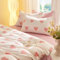 Covebett Bettwäsche Baumwolle 155x220 Doppelte Musselin Weiß Rosa Herzen Herz Atmungsaktiv Bettwäsche Set Aesthetic Herzchen Mädchen Bettbezug und 1 Kissenbezug 80x80 cm mit Reißverschluss