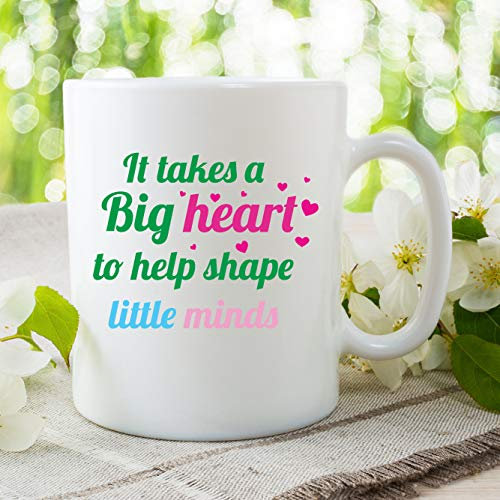 Tazza It Takes A Big Heart To Help Shape Little Minds Tazza da caffè Divertenti Tazze con Manico Cup per Colazione Latte Uomo 330Ml