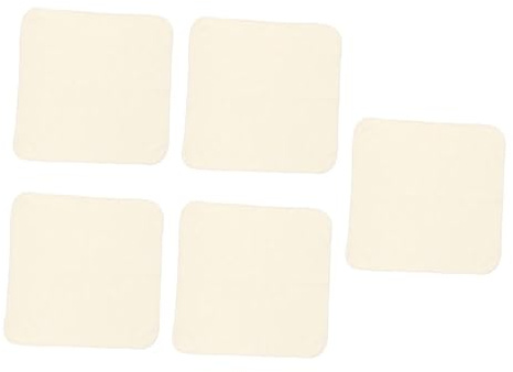 Kisangel 5 Stück Babywaschlappen aus Bambusfaser Hautfreundlich für Babys und Kleinkinder Wiederverwendbar Beige für Gesicht und Mund