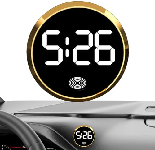 Auto Armaturenbrettuhr - Digitale Uhr | Auto-Lüftungsuhren | Analoge Armaturenbrett-Uhr | Digitaler Wecker | Leuchtende Kleine Runde Uhr Mit Doppelseitigem Aufkleber Kfz-Digitaluhr Für Limousine