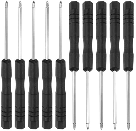 TOP-VIGOR Mini Tri-Point Screwdriver 0.6mm Y-Type Head 80mm Length 10pc | Small Precision Screwdrivers with Non-slip Handle for Electronics, Glasses, Watch, Computer and Small Appliance Repair