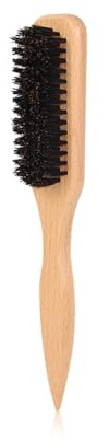 Zestjewel Boar Bristle Slick Back Hair Brush for Sleek Ponytail Bun & Smoothing Baby Hairs, Flyaways, Edge Control - Backcombing & Teasing Hairbrush with Wide Rat Tail for Sectioning & Parting
