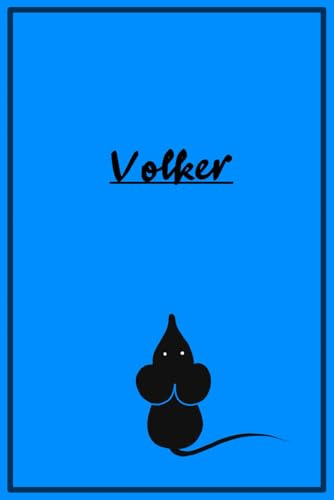 Volker: Blaues Notizbuch mit Mäusemotiv | A5 | liniert | 120 Seiten | Softcover