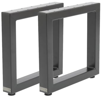 Bentatec Bankgestell ohne Lehne 60/40 aus Stahl pulverbeschichtet – Höhe 42 cm Tiefe 40 cm Profil 60x40 mm, stabiles Metall Untergestell für Bänke Sitzmöbel Gartenmöbel (Schwarz, 2er-Set)