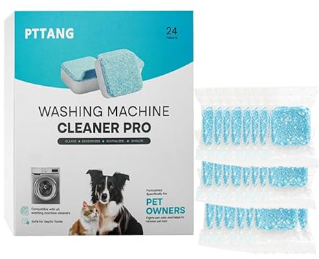 Nettoyant Lave Linge, Nettoyant Machine à Laver, 24 Lave-Linges Tablet, IngréDients Naturels Convient à Toutes Les Machines à Laver (1, A)