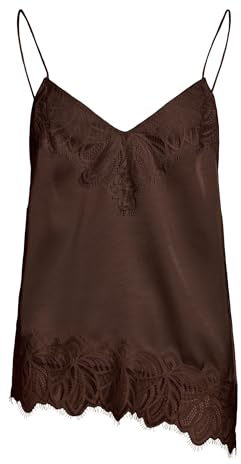 Vila Damen Vila Female Trägertop Vilea Asymmetrisches Spitzen Vilea Strap Top (1er Pack)