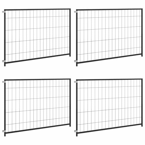 Hundezwinger Schwarz 300x100x70 cm, robuster Stahl Laufstall für Haustier Welpe, sichere Hundebox mit abschließbarer Tür, großes Außengehege