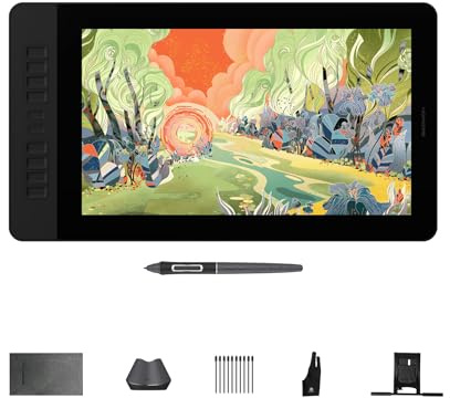 GAOMON PD1561 V2 - Tableta de dibujo de 15.6 pulgadas con pantalla, bolígrafo de 16 K, sin reflejos, 10 teclas
