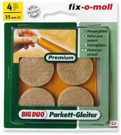 Fix-O-Moll Big-Duo Parkettgl.35mm 4 Stück Natur Rund
