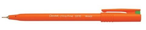 Pentel 0.6mm Ultra Fine Fibre Tip with Orange Barrel Fine Liner Water Based Ink - Green