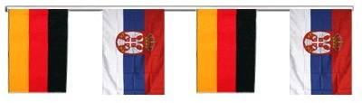 Flaggenfritze® Freundschaftskette Deutschland - Serbien mit Wappen