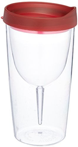 Vino2Go Double Wall Insulated Acrylic Wine Tumbler with Merlot Slide Top Lids 10 oz.