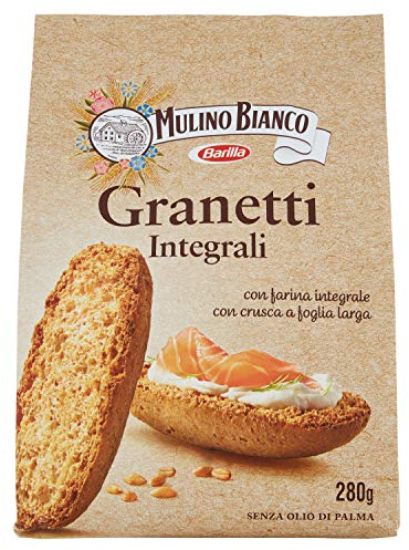 Mulino Bianco Crostini Granetti Integrali, Snack Salato Per La Merenda, 280 Grammo