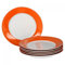 Van Well Lot de 6 Assiettes de petit déjeuner Série Vario Porcelaine – Couleur au choix Orange