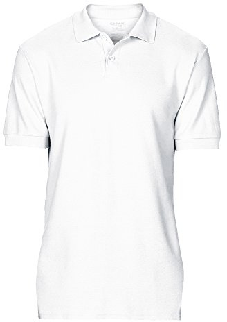 Gildan Softstyle men's short-sleeved double pique polo shirt., white, S
