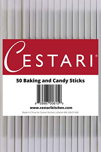 Cestari Cake Pop Sticks – stabiles lebensmittelechtes Papier für Süßigkeiten – umweltfreundlich, kompostierbares Backwerkzeug und Zubehör – 11,4 cm lang, weiß