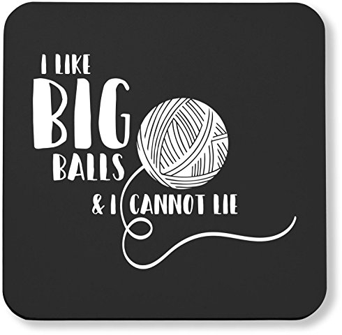 Hippowarehouse I Like Big Balls & I Cannot Lie pack of 2 coasters gloss finish durable backing 9cm x 9cm