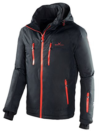 Black Crevice Herren Skijacke I Herren-Skijacke in verschiedenen Farben & Größen I wind- & wasserdichte Herren-Funktionsjacke I wasserdichte Reißverschlusstaschen I Ski-Jacke mit Kapuze