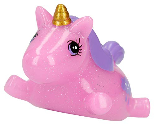 Depesche 7182 Ylvi - Einhorn mit Licht für Badewanne oder Pool, leuchtendes Bade-Spielzeug, ca. 7 x 5 x 4 cm, sortiert