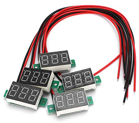 5 Stück Mini Digital DC Voltmeter Gelb 0,36 Zoll Digital LED Panel Voltmeter Zweidraht DC Volt Meter Spannungsüberwachung Genaue Druckmessung