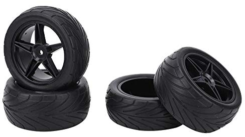T best RC-Autoreifen, 4-teiliger Universal-RC-Reifenradreifen für 1/10 RC-Car(Schwarz)