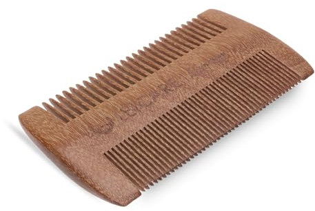 Leicare Bartkamm aus Holz, Beard Comb Wood mit groben und feinen Zähnen - beidseitige Zahnung - sorgt für gepflegten Bart, perfekte Geschenkidee für Herren mit Bart