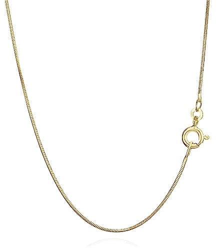 NKlaus 50cm Schlangenkette 333 Gelbgold 8 Karat elegante Halskette filigrante Breite 0,7mm Collier 1,75g federleicht 9453