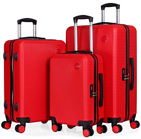 CABIN GO 5513 - Set di 3 valigie - bagaglio a mano da 55 cm, valigia media da 65 cm, valigia grande da 76 cm, in ABS rigido