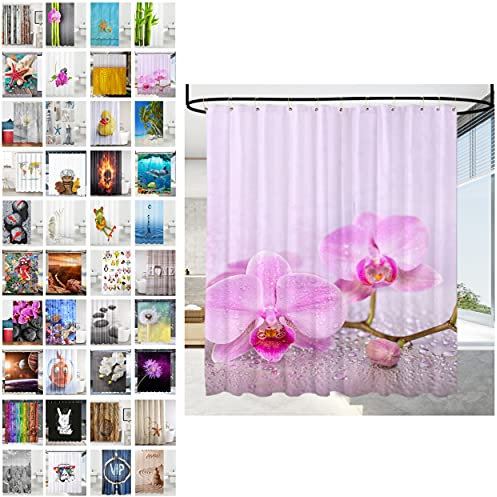 Sanilo Rideau de Douche, Large Choix de Beaux Rideaux de Bain, Haute qualité, 12 Anneaux Inclus, Imperméable, Effet Anti-moisissures (180 x 200 cm, Blooming)