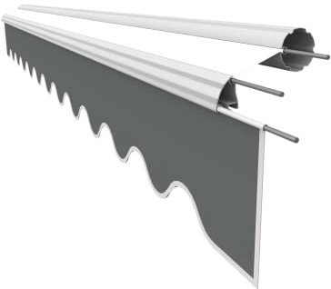 VANA Markisenstoff Volant für 4 m Markise Ersatzstoff Markisentuch Bespannung Sonnenschutz, nur Volant, fertig genäht, Maß 3,83 x 0,21 m, Design SPD008