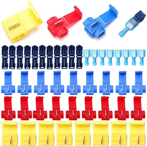YIXISI 70 Piezas Conector Rama, Conectores de Empalme de Crimpado Alambre de Cable Rápido Aislado for Coche Motocicleta La Conexión de Cable (Rojo, Azul, Amarillo, Azul Oscuro)