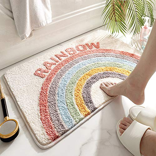SDINAZ Badematte Teppiche rutschfest Waschbar Badteppiche Badvorleger Pads Badematten Duschmatten Badewannenmatten 80 x 50 cm