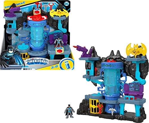 Fisher-Price Imaginext - DC Super Friends Playset di Batman, Batcaverna Bat-Tech con Luci e Suoni, Giocattolo per Bambini 3+Anni, GYV24
